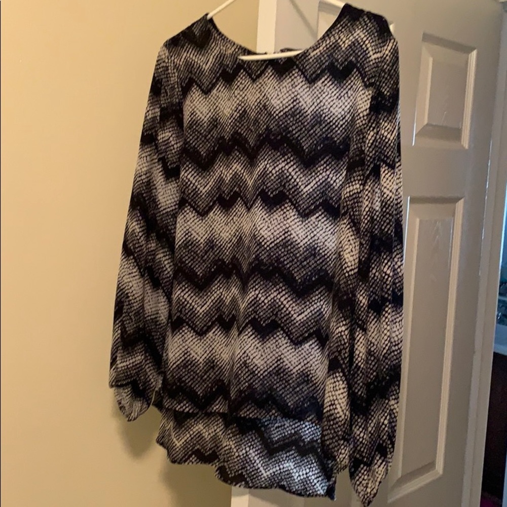 Black and White Blouse